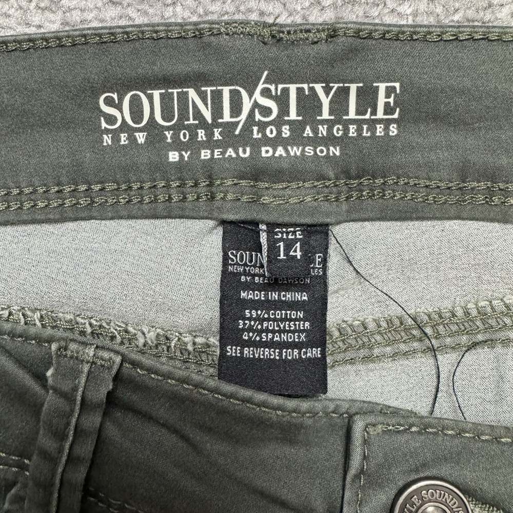 Sound/ Style By Beau Dawson Jamie Slimming Skinny Jeans Green Size 14 NWT - Picture 5 of 11
